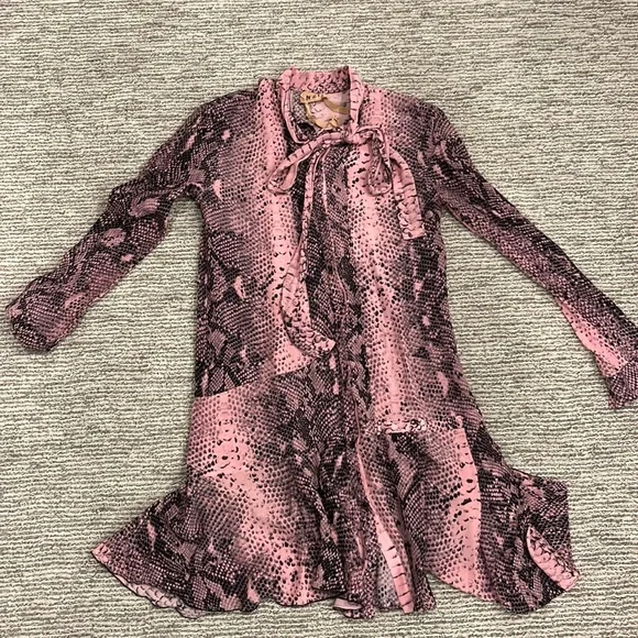 open lace back dress Pink Snake Dress main image 1